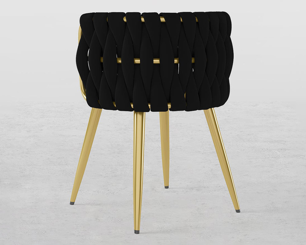 HMR Sweave Nordic Barrel Dining Chair with Velvet Upholstery (Set of 8) - Black