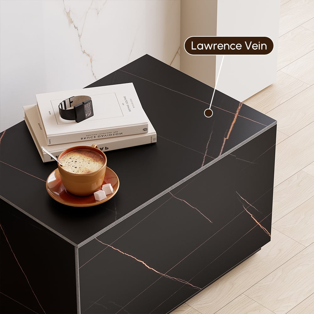 HMR - 23" Sintered Stone Floor Nightstand with Drawer