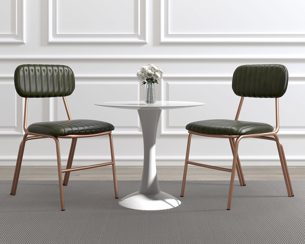HMR Modern Dining Chairs with Faux Leather Upholstery (Set of 4) - Green