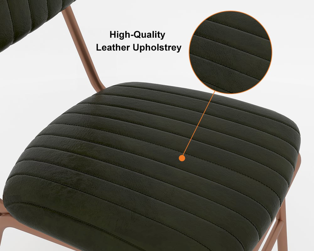 HMR Modern Dining Chairs with Faux Leather Upholstery (Set of 4) - Green