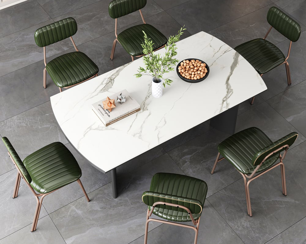 HMR Modern Dining Chairs with Faux Leather Upholstery (Set of 4) - Green