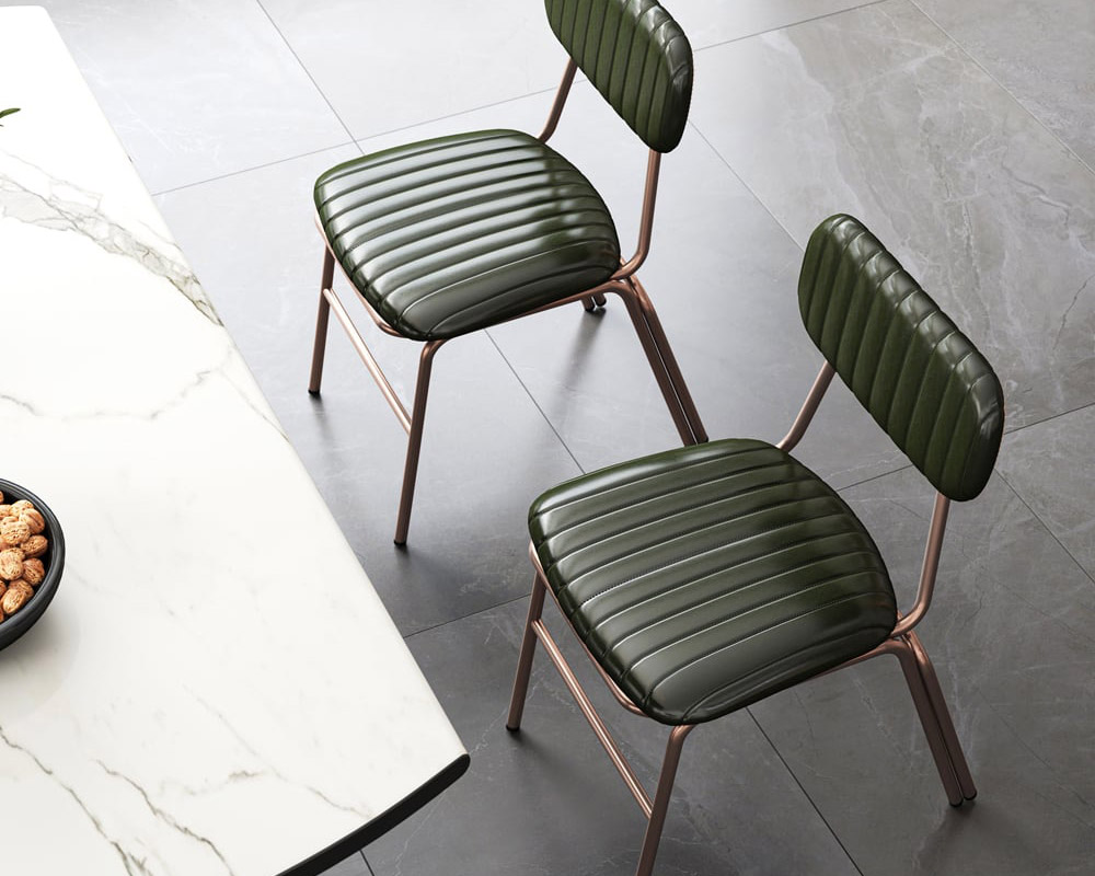 HMR Modern Dining Chairs with Faux Leather Upholstery (Set of 4) - Green