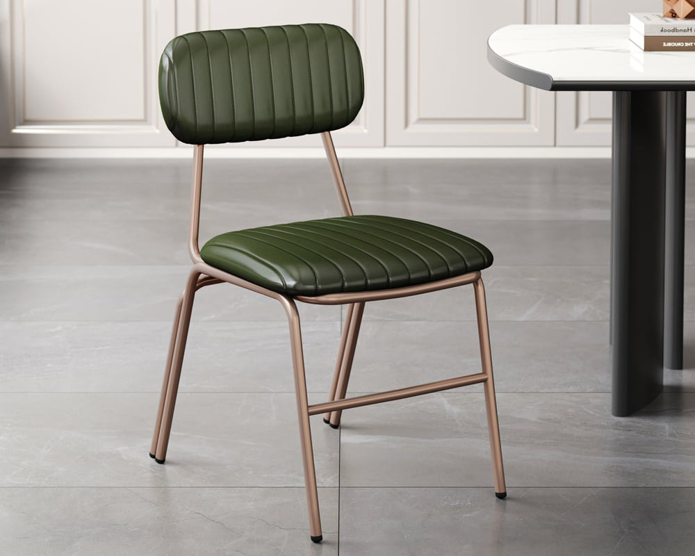 HMR Modern Dining Chairs with Faux Leather Upholstery (Set of 4) - Green