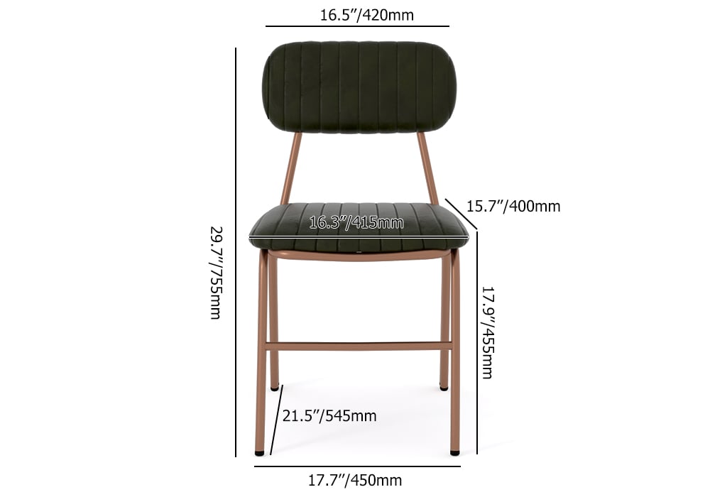 HMR Modern Dining Chairs with Faux Leather Upholstery (Set of 4) - Green