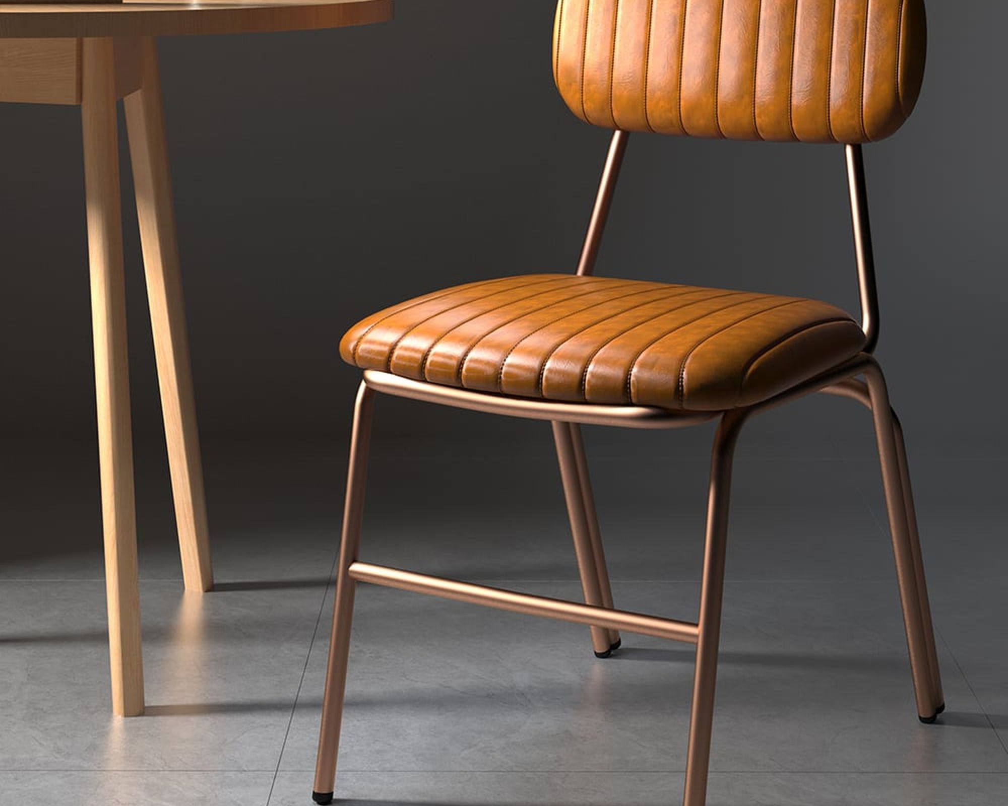 HMR - Modern Dining Chairs with Faux Leather Upholstery (Set of 2)