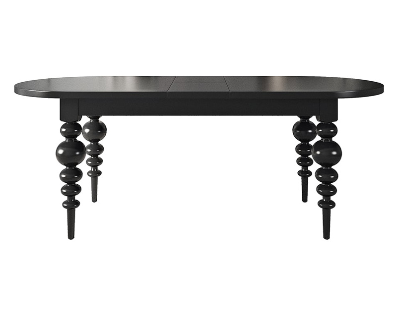HMR Dining Set 67"-79" Extendable Dining Table - Black, Style C, With 8 Chairs