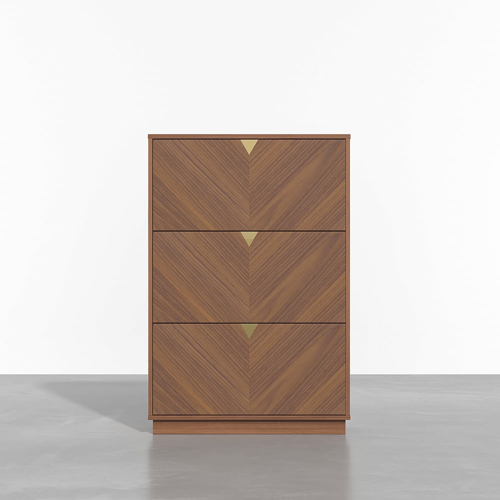 HMR - Capet Walnut Narrow Shoe Storage Cabinet with Flip Down Large Capacity up to 20 Pairs