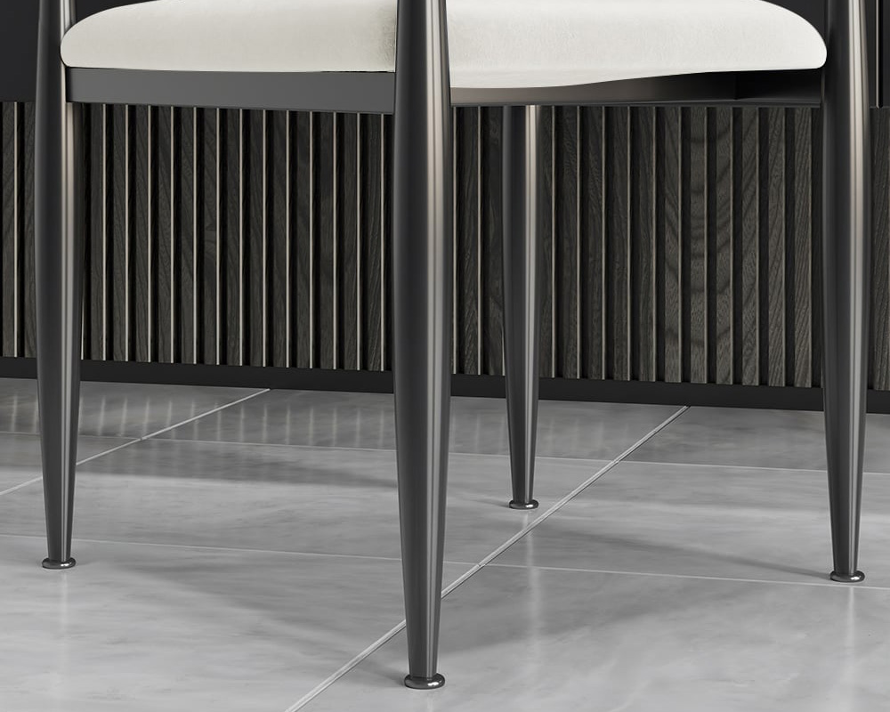 HMR Otrast Series Modern Dining Chairs with PU Leather Upholstery - White, 2-Pieces