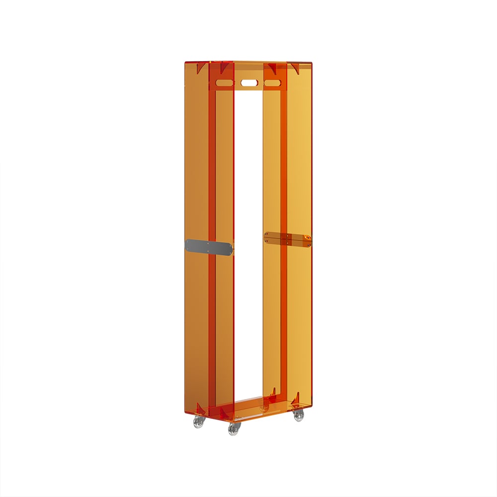 HMR - 63" Modern Orange Narrow Hall Tree for Closet with Rolling Casters & 3 Hanging Area
