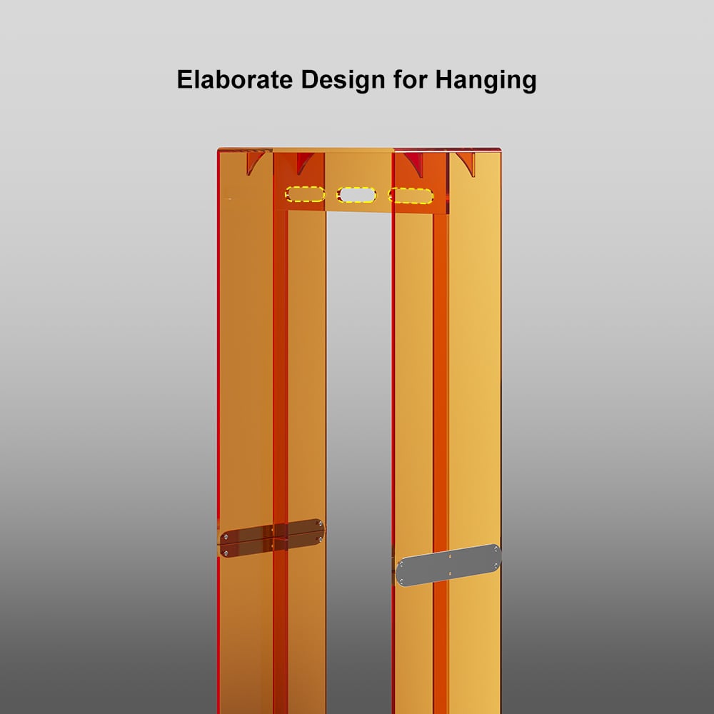 HMR - 63" Modern Orange Narrow Hall Tree for Closet with Rolling Casters & 3 Hanging Area
