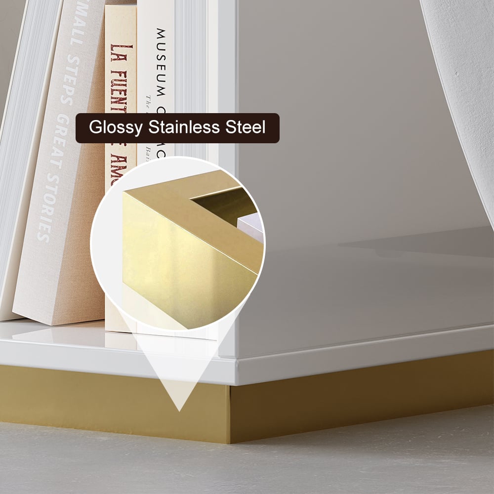 HMR - Mordelle Modern Side Table with Open Storage End Table with Charging Station Nightstand