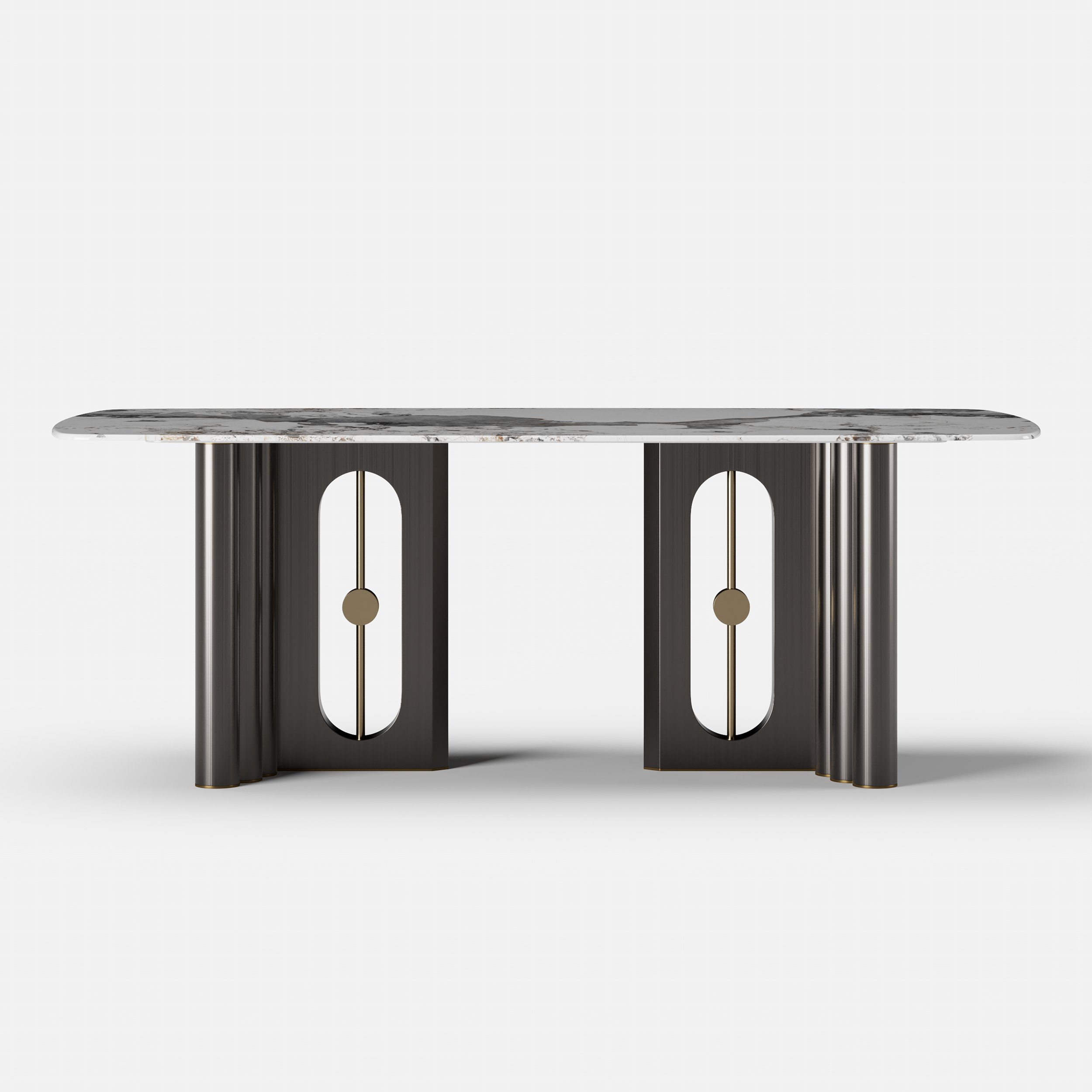 HMR - 78.7" Modern Rectangle Sintered Stone Dining Table Seats 6-8 People