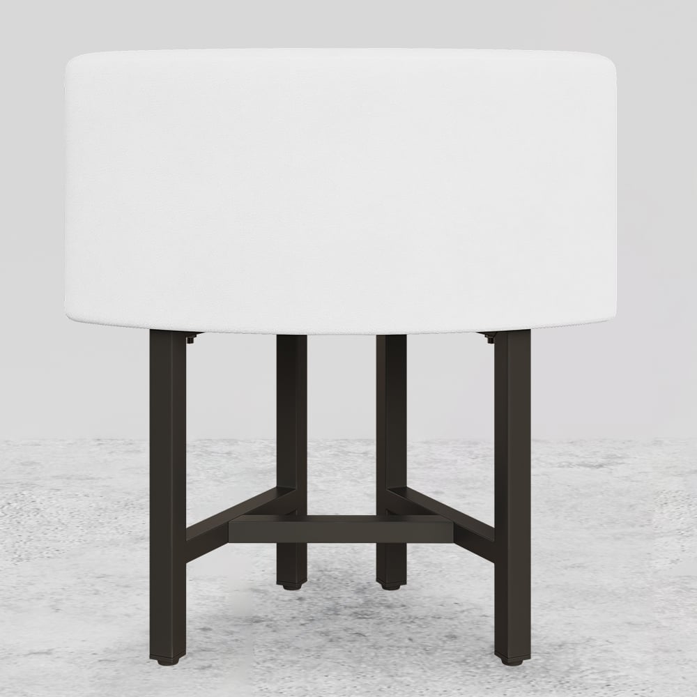 HMR Dining Set 39.4" Modern Round Wood Dining Table with 4 Chairs - White/Black