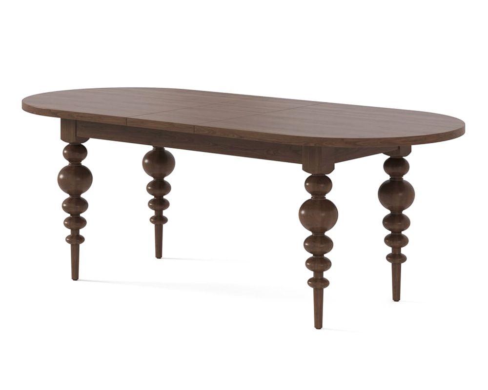 HMR Mid-Century Oval Extendable Dining Table - Walnut, 67"-79" (seats 4-8)