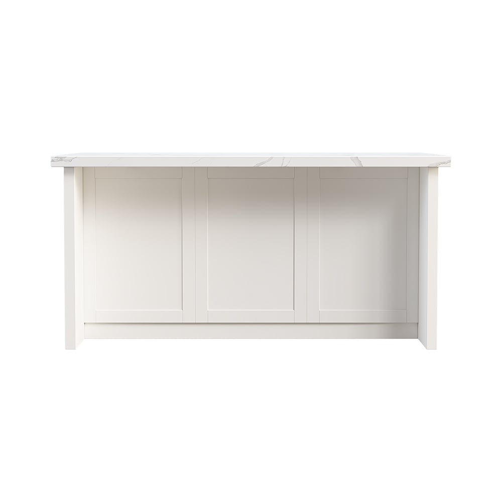 HMR 72" Modern Style Laminate Kitchen Islands with Multi-Storage - White, Engineered Wood