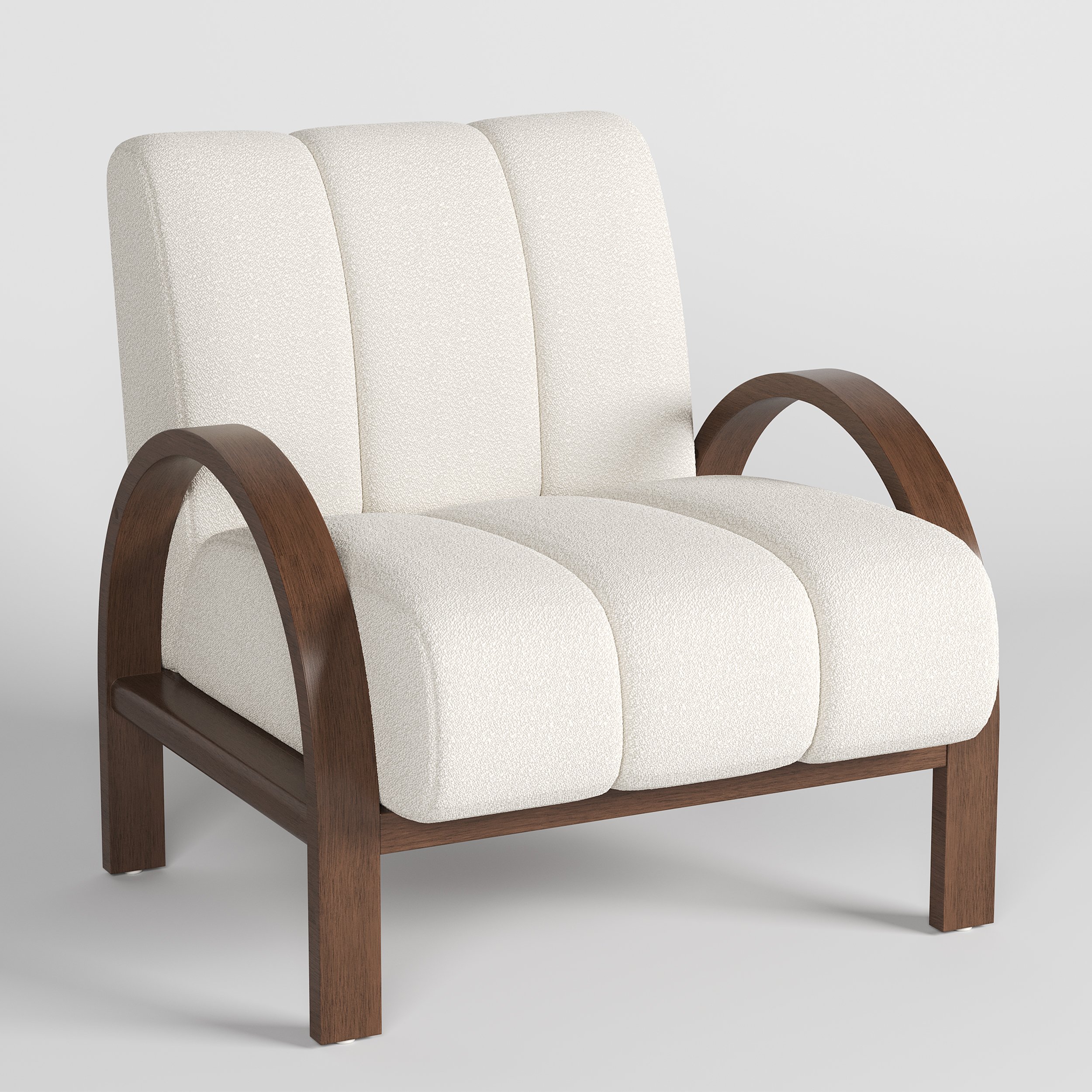 HMR - Boucle Ash Wood Accent Chair
