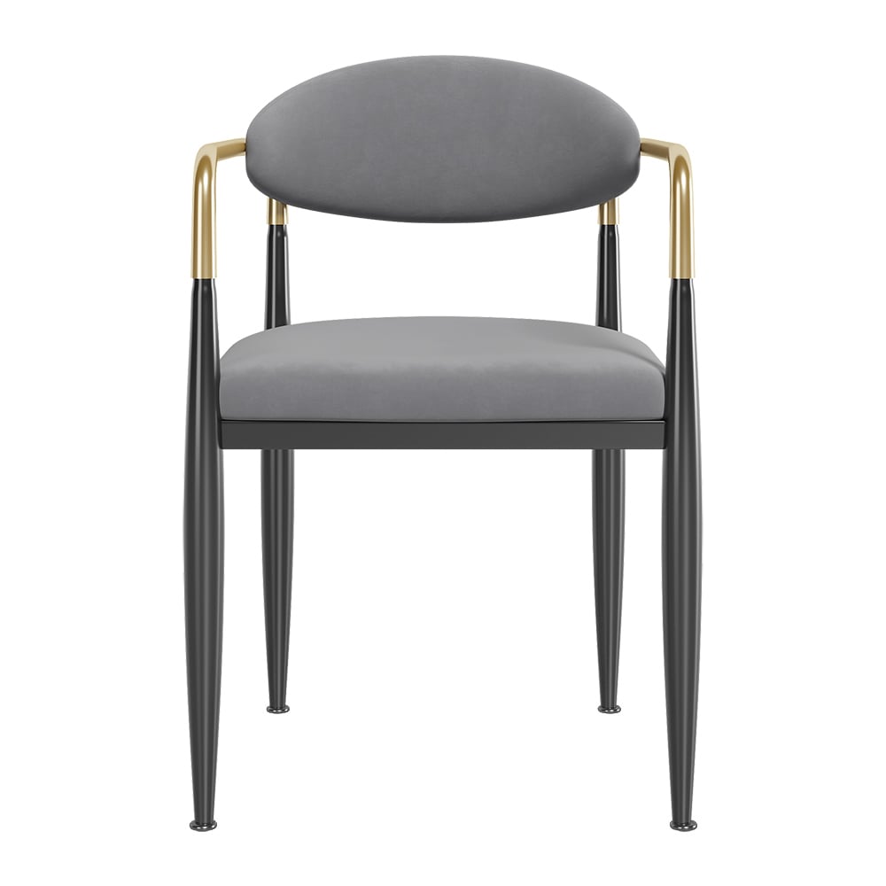 HMR Otrast Series Modern Dining Chairs with PU Leather Upholstery - Gray, 8-Pieces