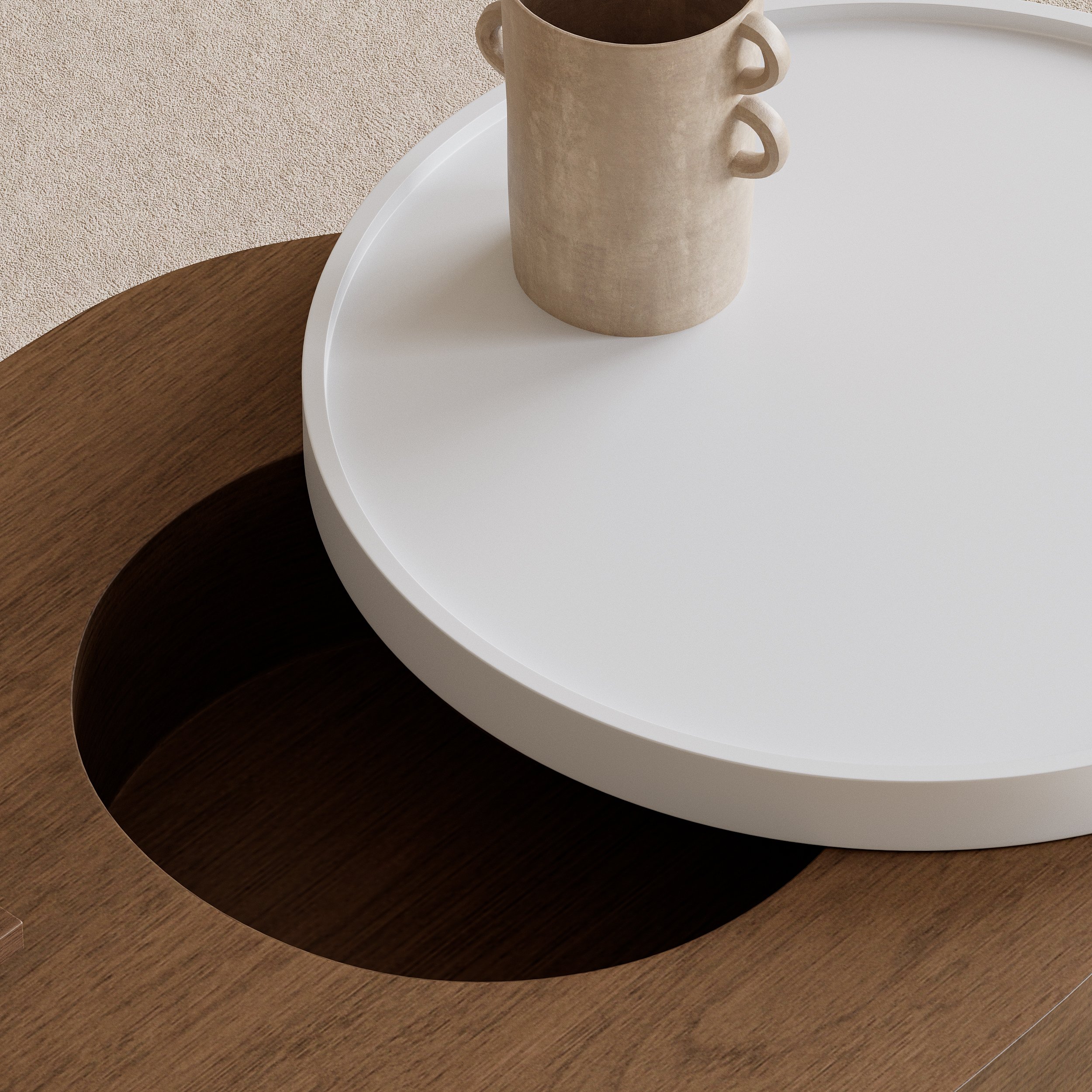 HMR - 47" Oval Lift-Top Walnut Coffee Table with Storage