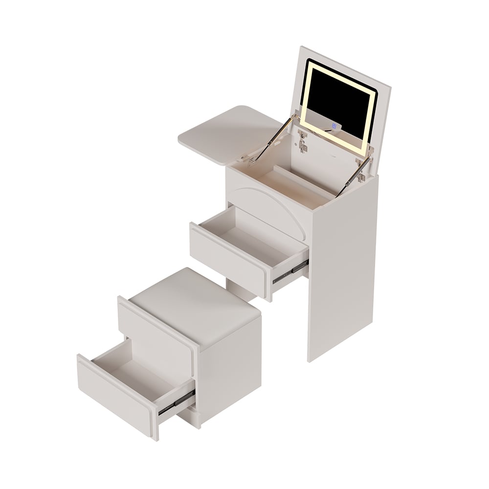 HMR - Mini Smart Makeup Vanity Set with with Mirror & Lights