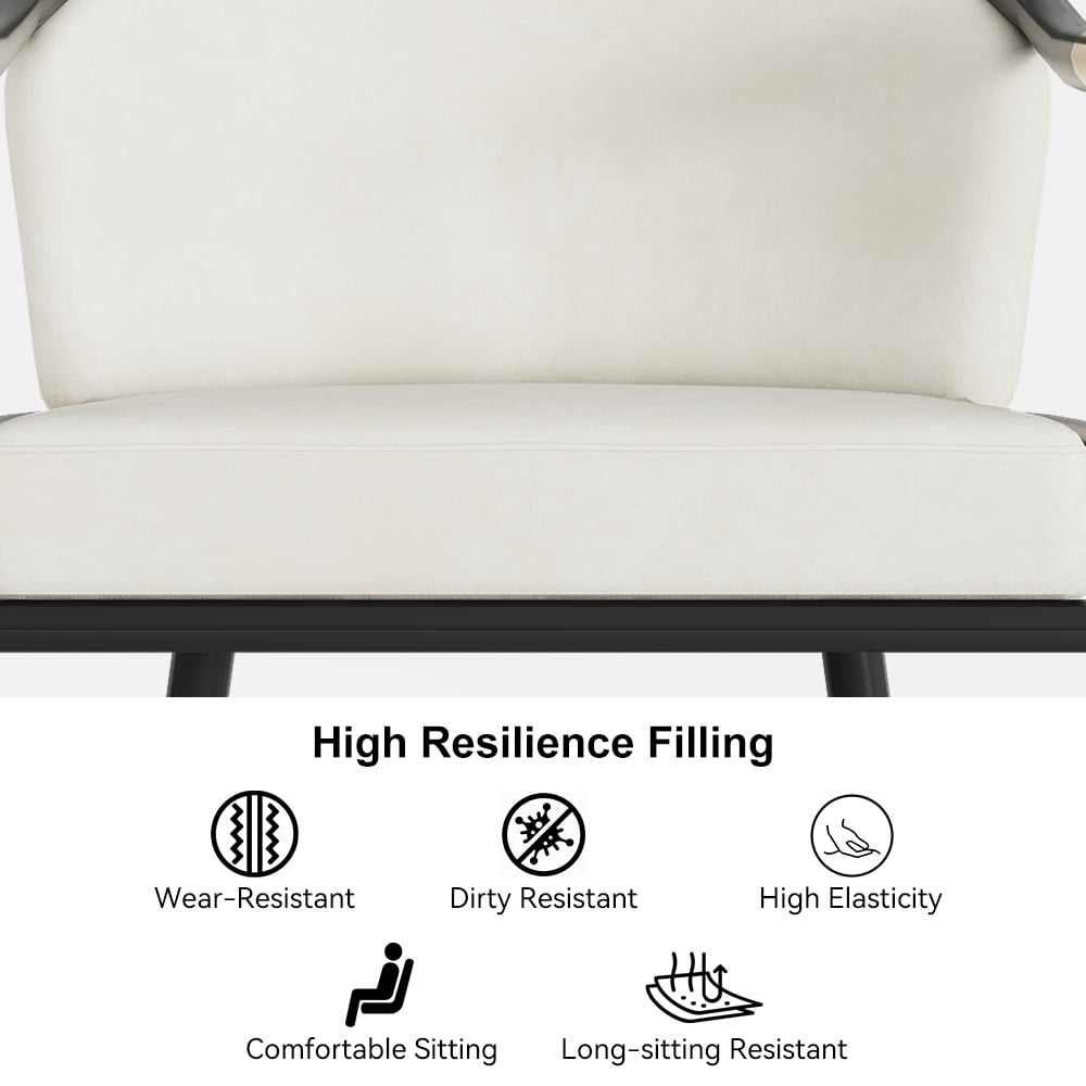 HMR - Craines Series Modern Velvet Upholstered Counter Stools - Beige