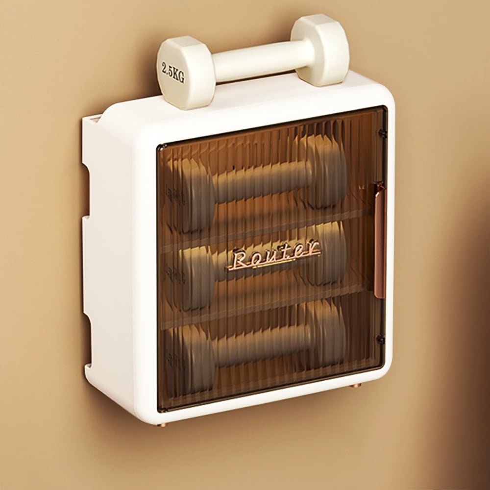 HMR - Morden White Mount & Desktop Router Box Cable Management Decorative Storage Shelf