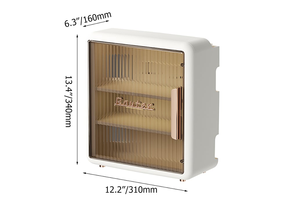 HMR - Morden White Mount & Desktop Router Box Cable Management Decorative Storage Shelf