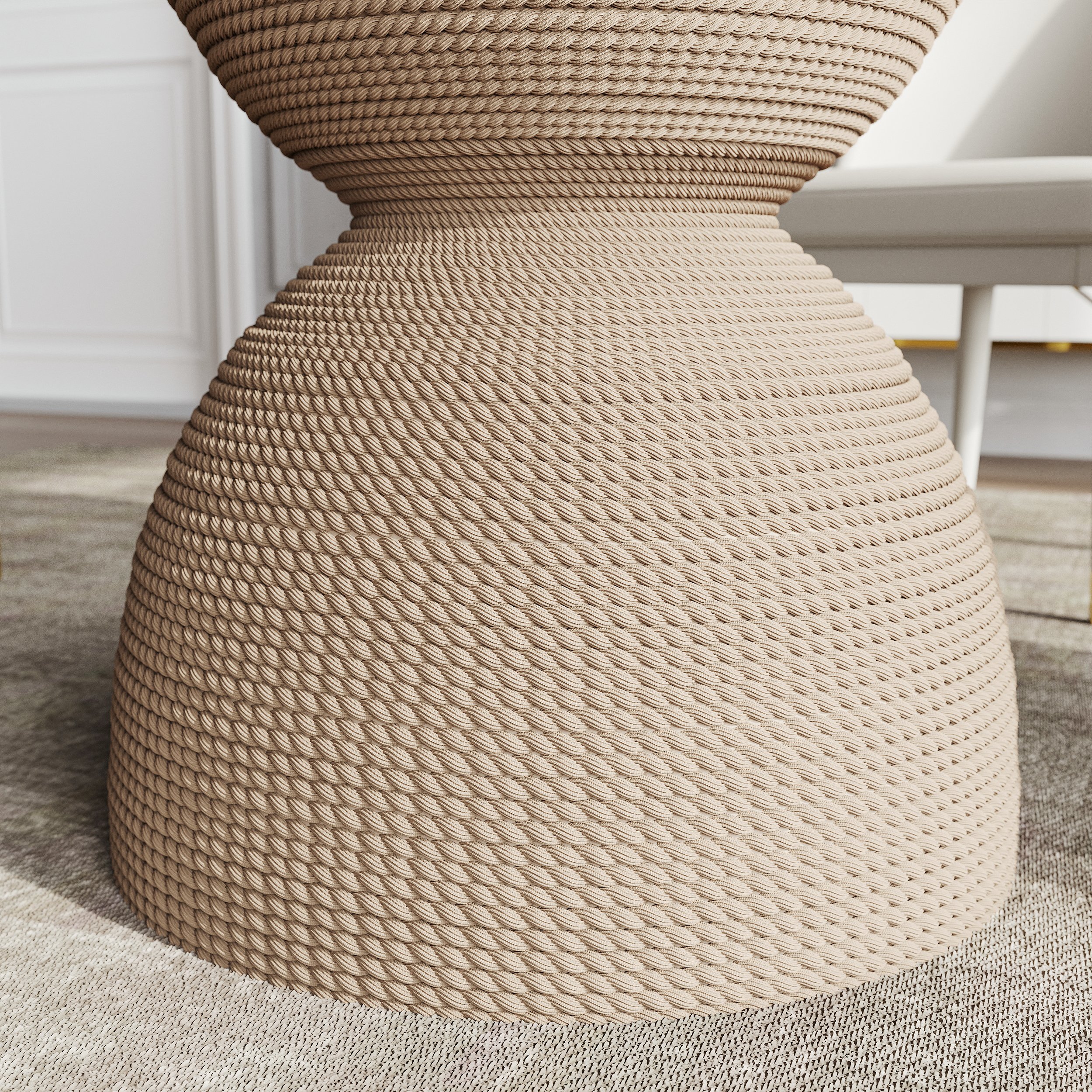 HMR - 47.2" Modern Style Round Sintered Stone Dining Table Seats 4-6 People