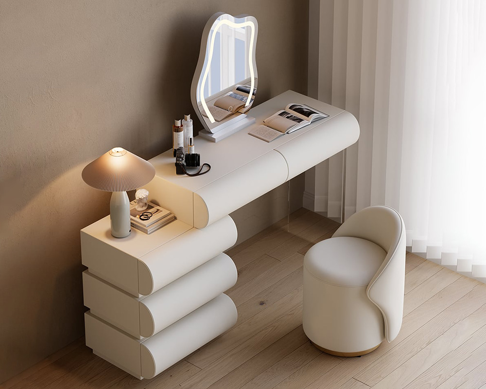 HMR - Humply Leather Makeup Vanity Set with Mirror & Lights (40"-53")