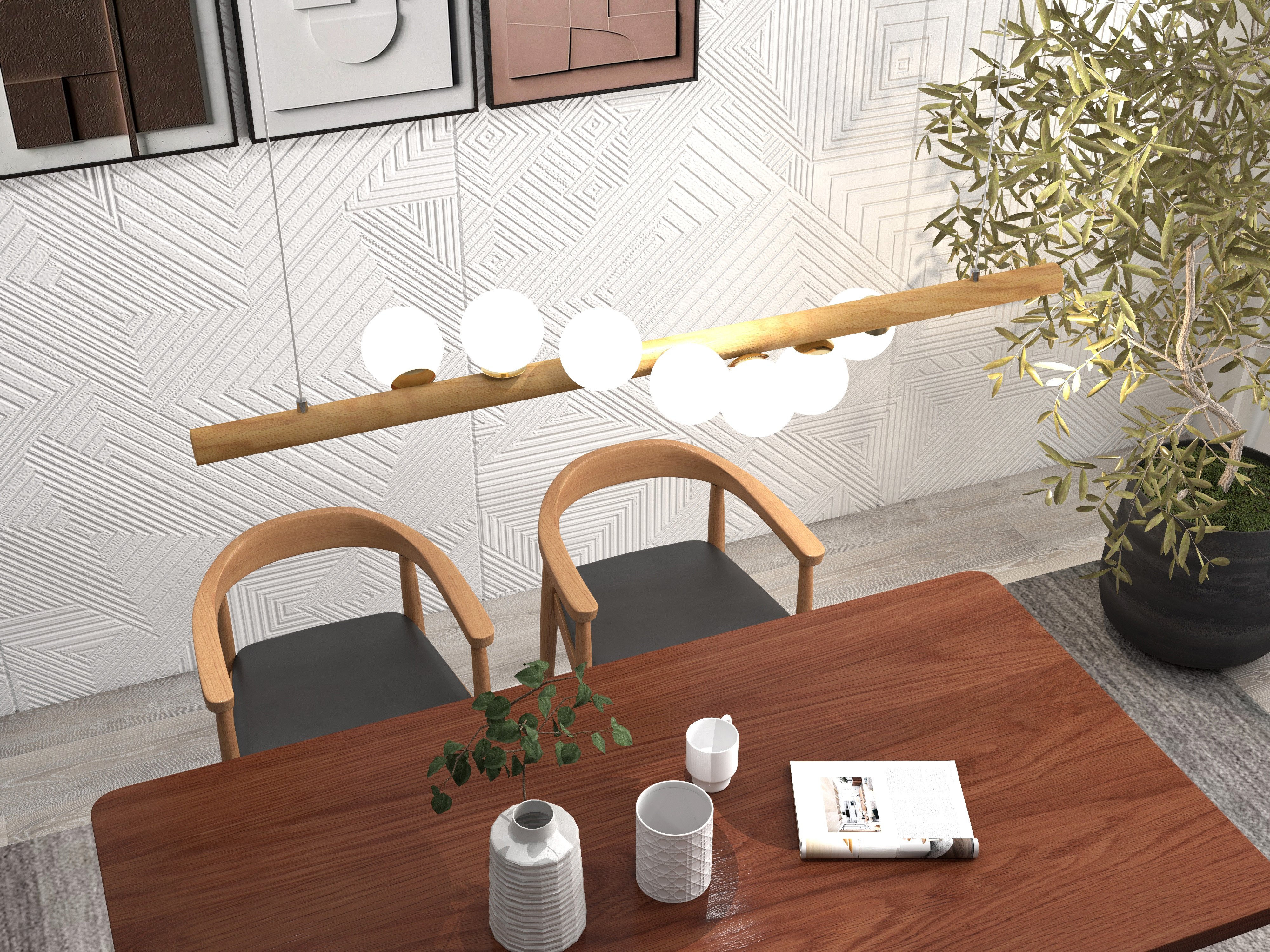 HMR - Modern Wood Upholstery Dining Chair