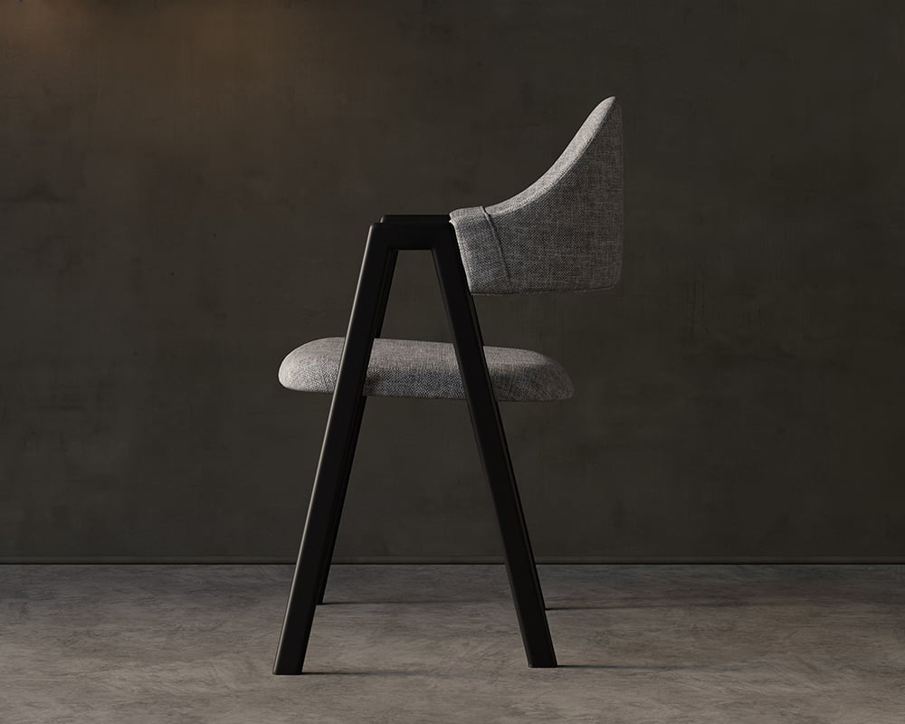 HMR Modern Dining Chairs with Linen Upholstery - Gray, 4-Pieces