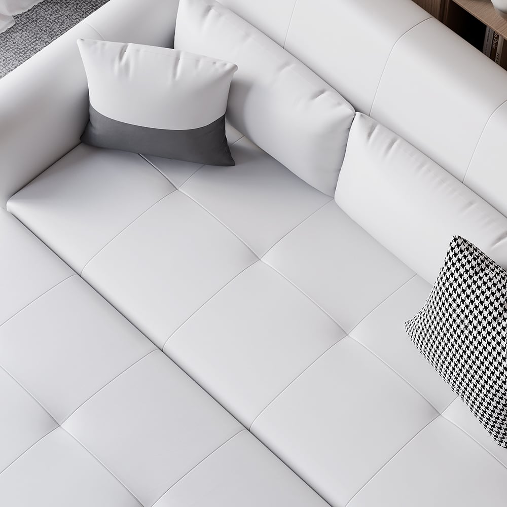 HMR - 109" Leath-aire Reclining Sectional Sofa Bed