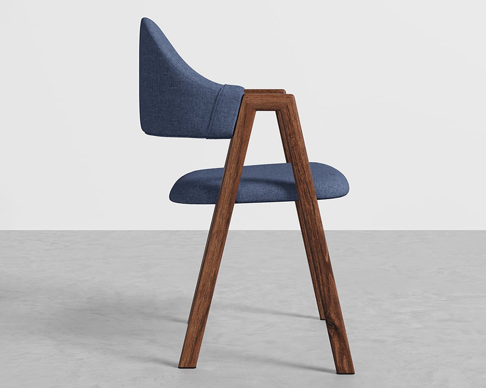 HMR Modern Dining Chairs with Linen Upholstery - Blue, 6-Pieces