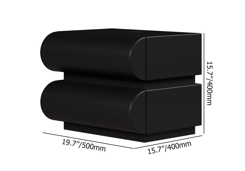 HMR Humply Makeup Vanity Set - Black, With Nightstand, 2 Drawers