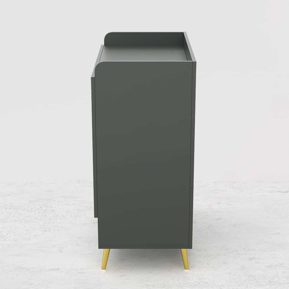 HMR Yellar Nordic Entryway Shoe Cabinet with Doors & Open Shelves - Gray, 31.5" (5 Shelves)