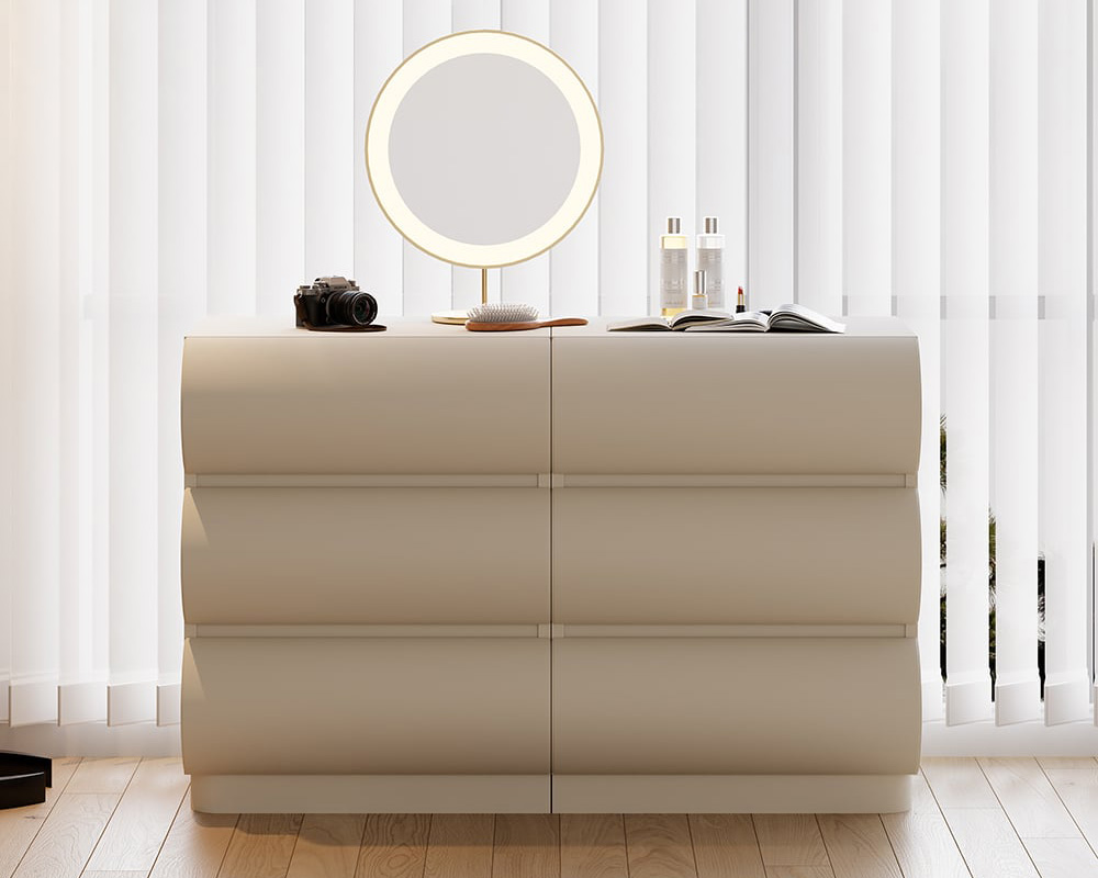 HMR Humply Makeup Vanity Set - White, With Cabinet, 6 Drawers