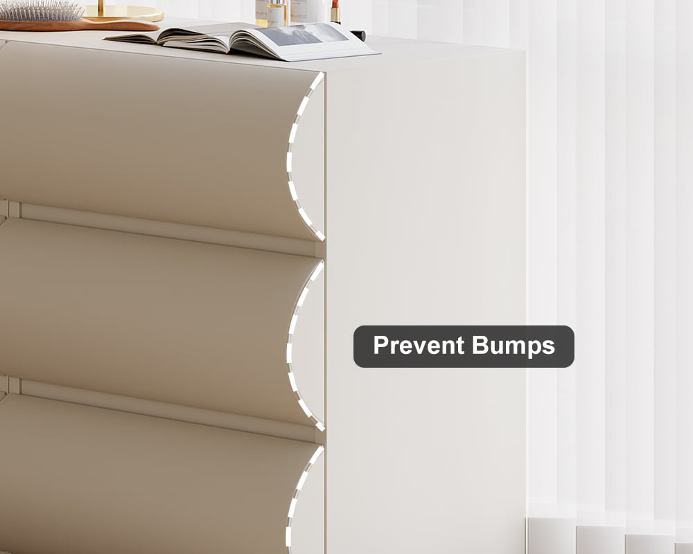 HMR Humply Makeup Vanity Set - White, With Cabinet, 6 Drawers