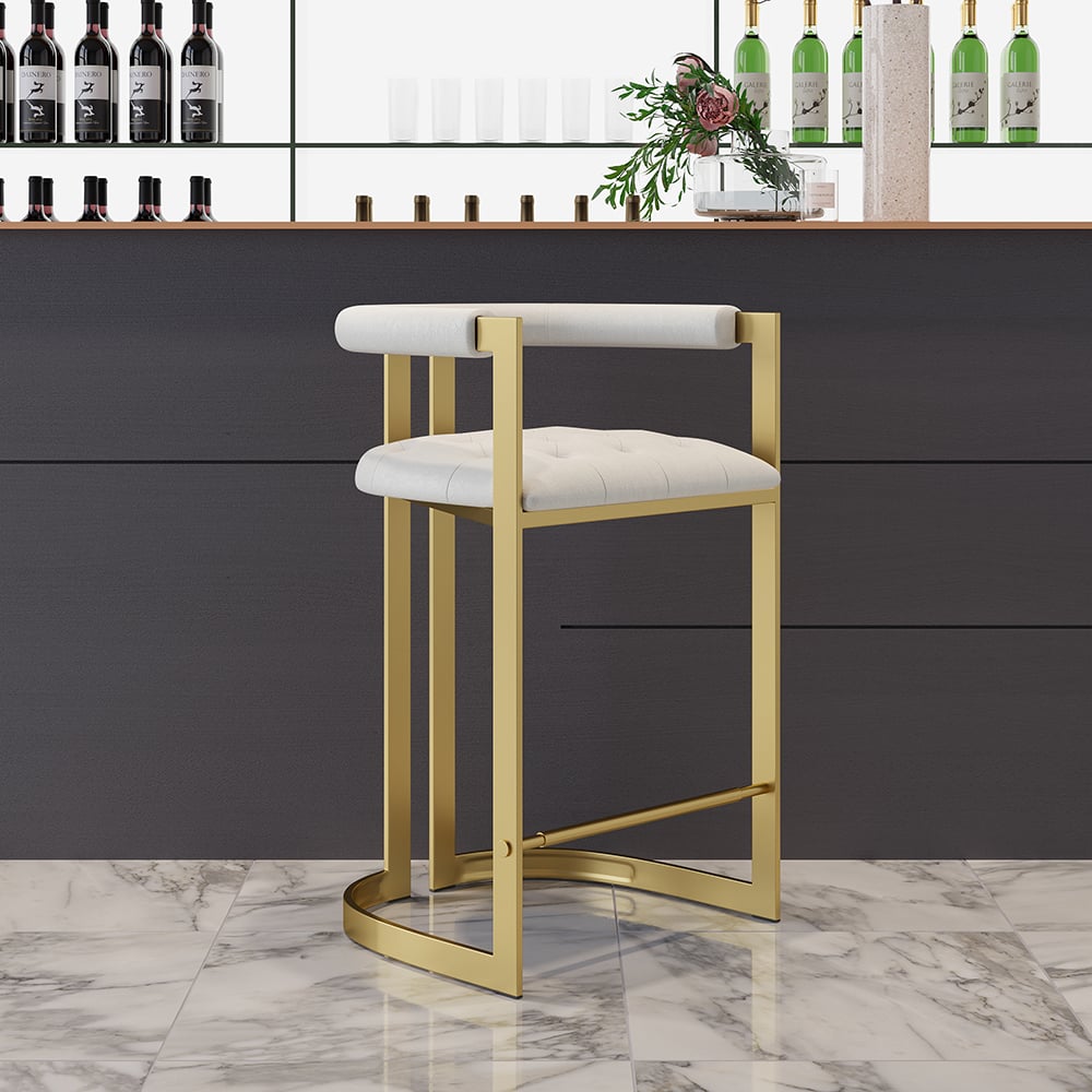 HMR - Modern Leath-Aire Counter Stools with Upholstery