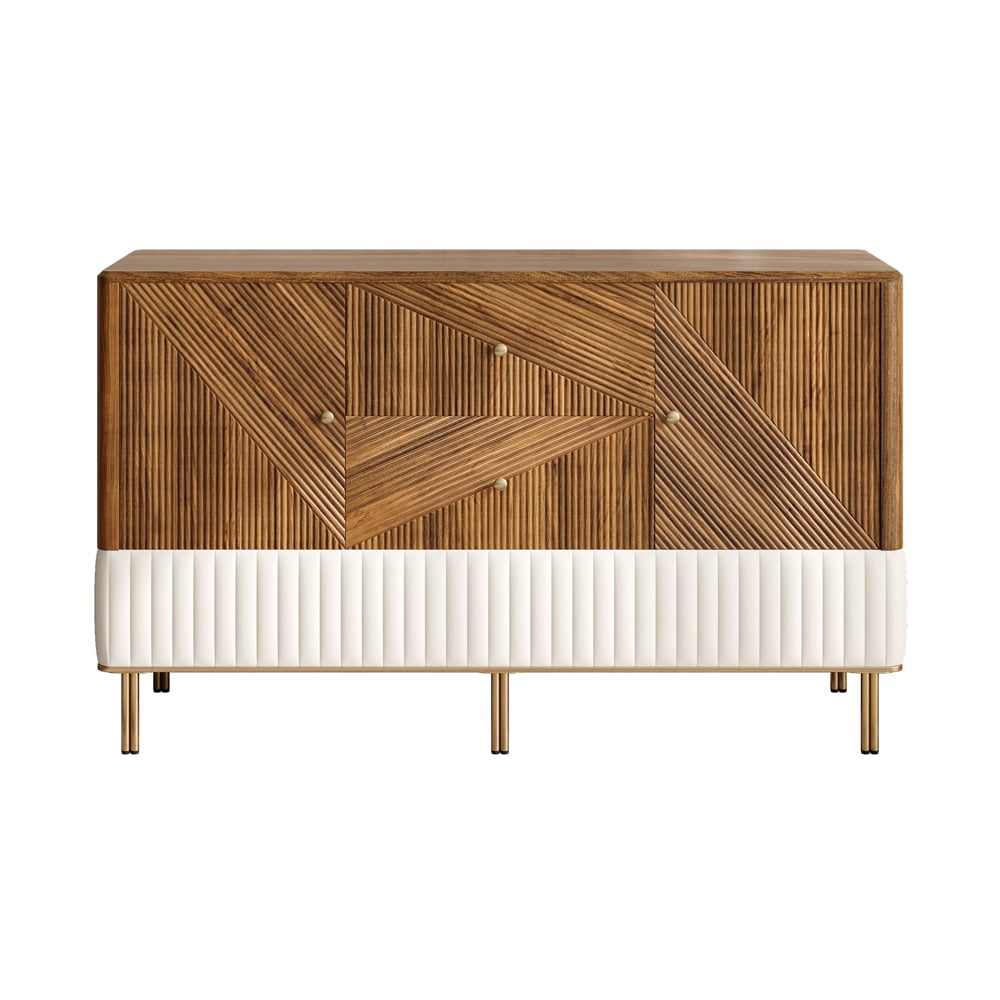HMR - Wovent 60" Mid-Century Modern Walnut Sideboard Wood Kitchen Buffet with Storage