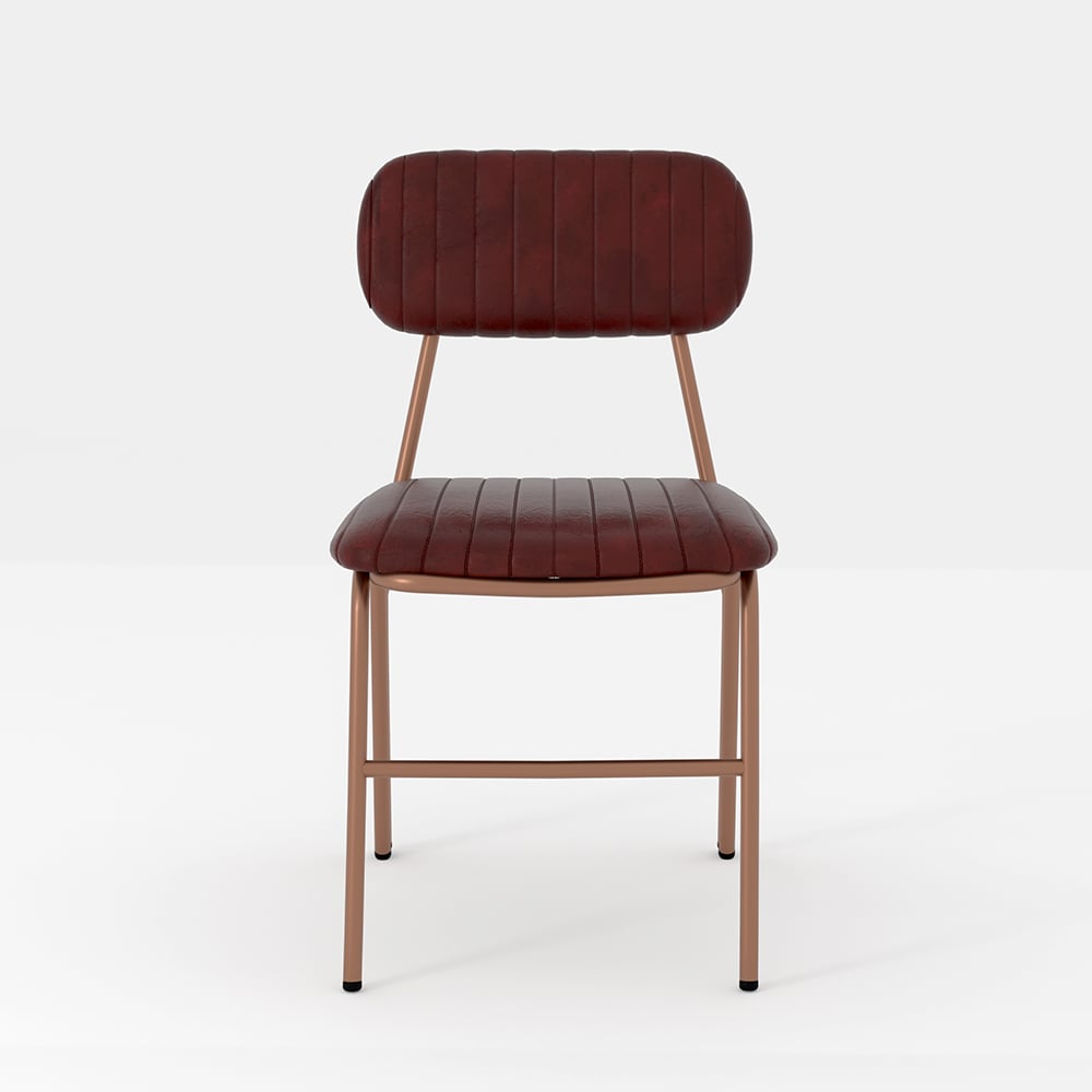 HMR Modern Dining Chairs with Faux Leather Upholstery (Set of 8) - Wine Red