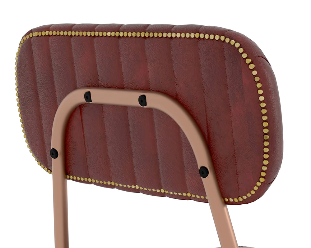 HMR Modern Dining Chairs with Faux Leather Upholstery (Set of 8) - Wine Red
