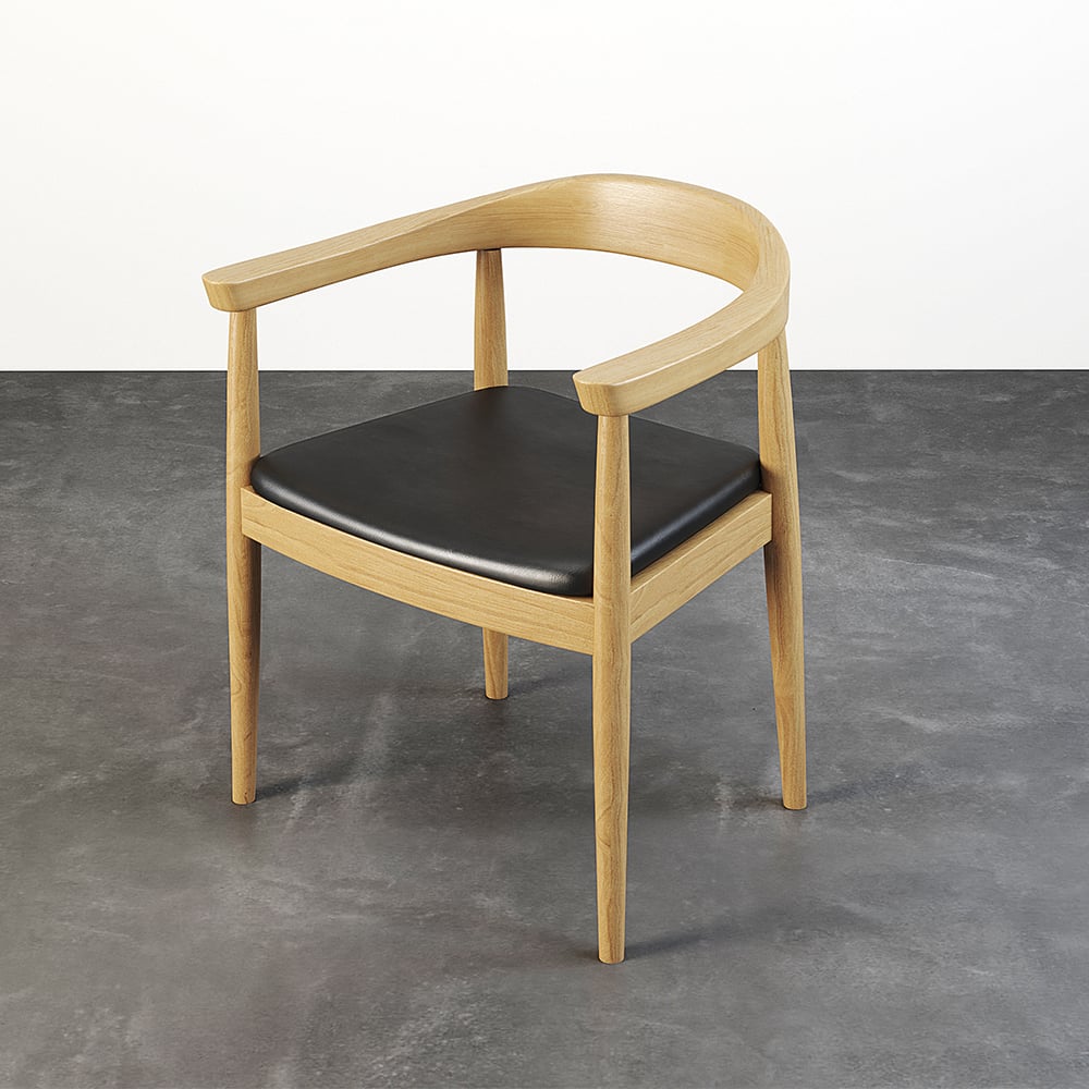 HMR Modern Wood Upholstery Dining Chair - Natural, Microfiber Leather, 1-Piece