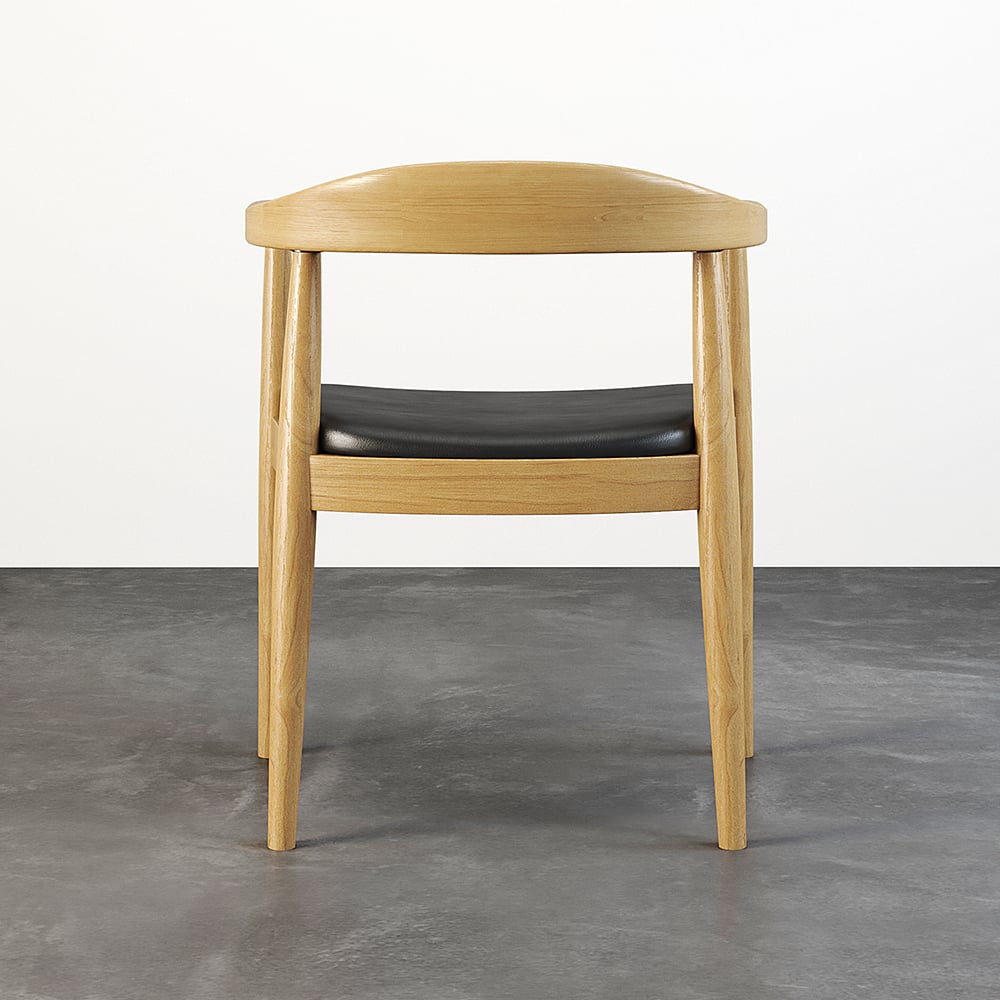 HMR Modern Wood Upholstery Dining Chair - Natural, Microfiber Leather, 1-Piece
