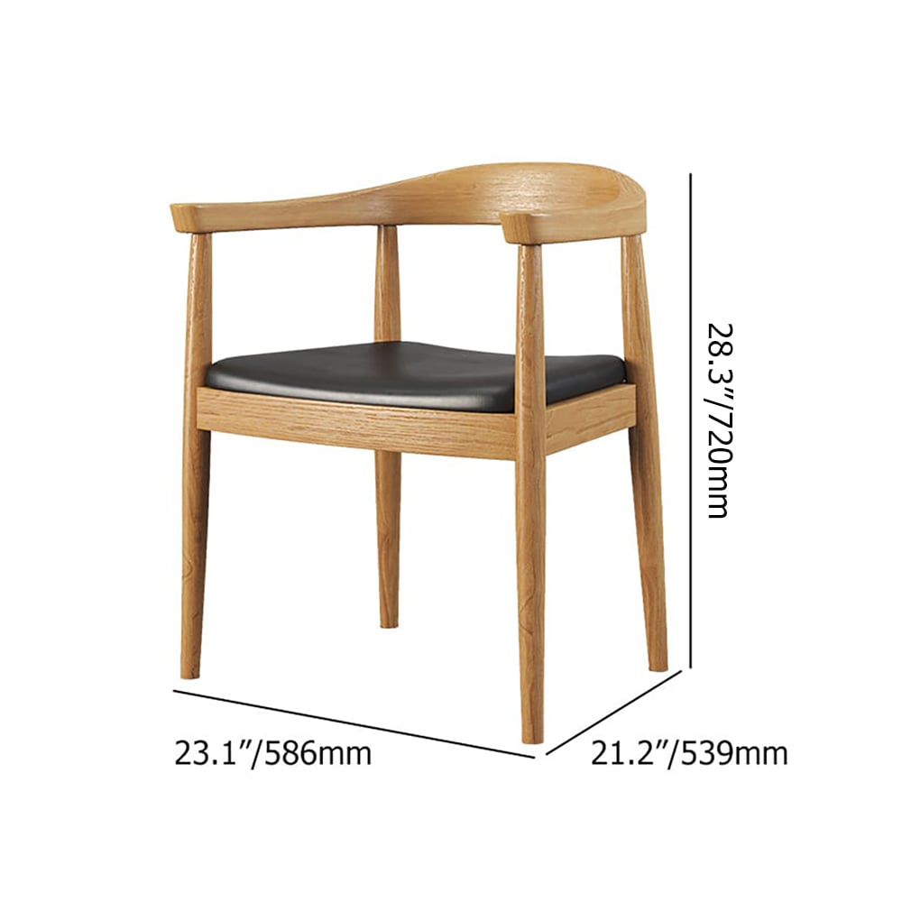 HMR Modern Wood Upholstery Dining Chair - Natural, Microfiber Leather, 1-Piece