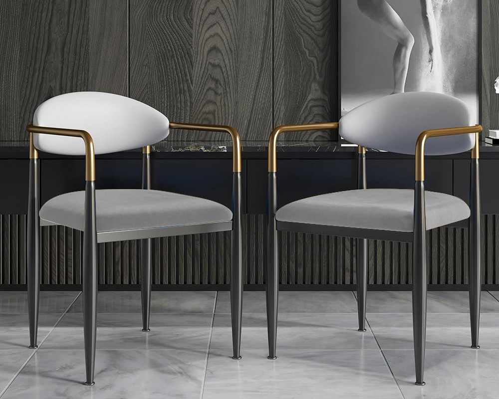 HMR - Otrast Series Modern Dining Chairs with PU Leather Upholstery