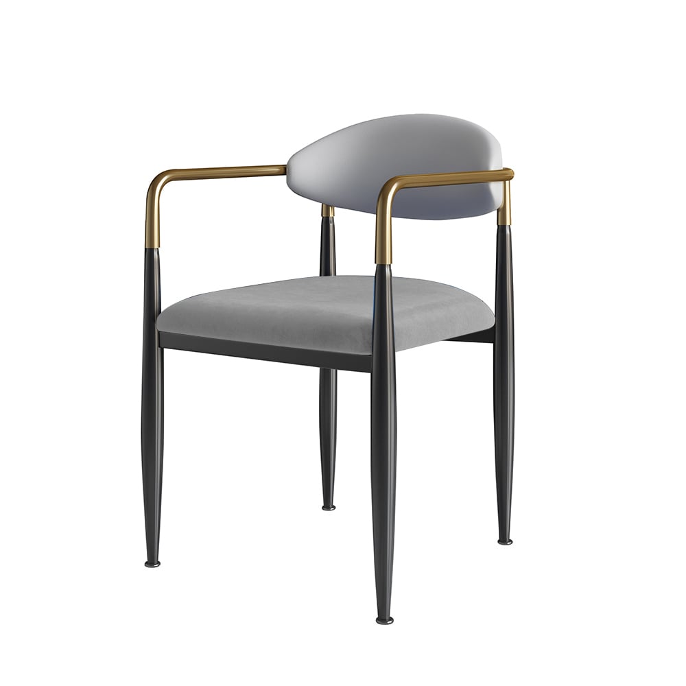 HMR Otrast Series Modern Dining Chairs with PU Leather Upholstery - White & Gray, 2-Pieces