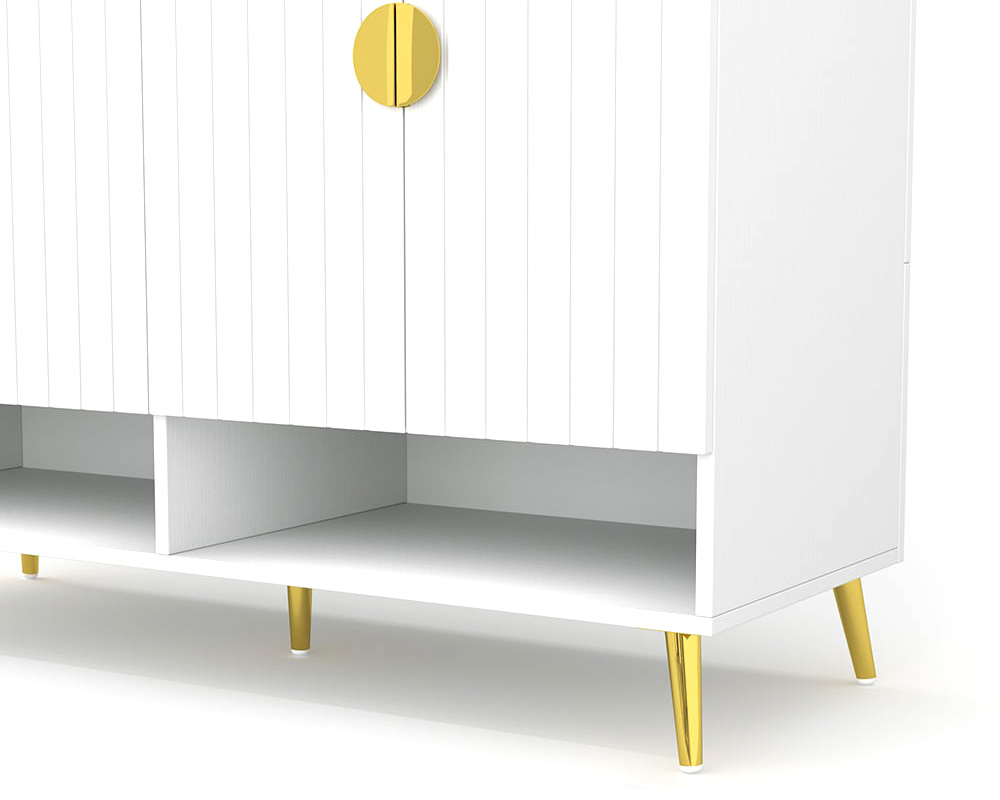 HMR - Yellar Nordic Entryway Shoe Cabinet with Doors & Open Shelves