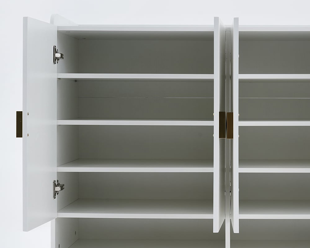 HMR - Yellar Nordic Entryway Shoe Cabinet with Doors & Open Shelves