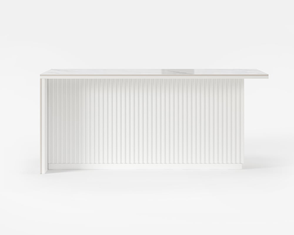 HMR Kitchen Island with Storage - White, 72“/1830mm, Sintered Stone