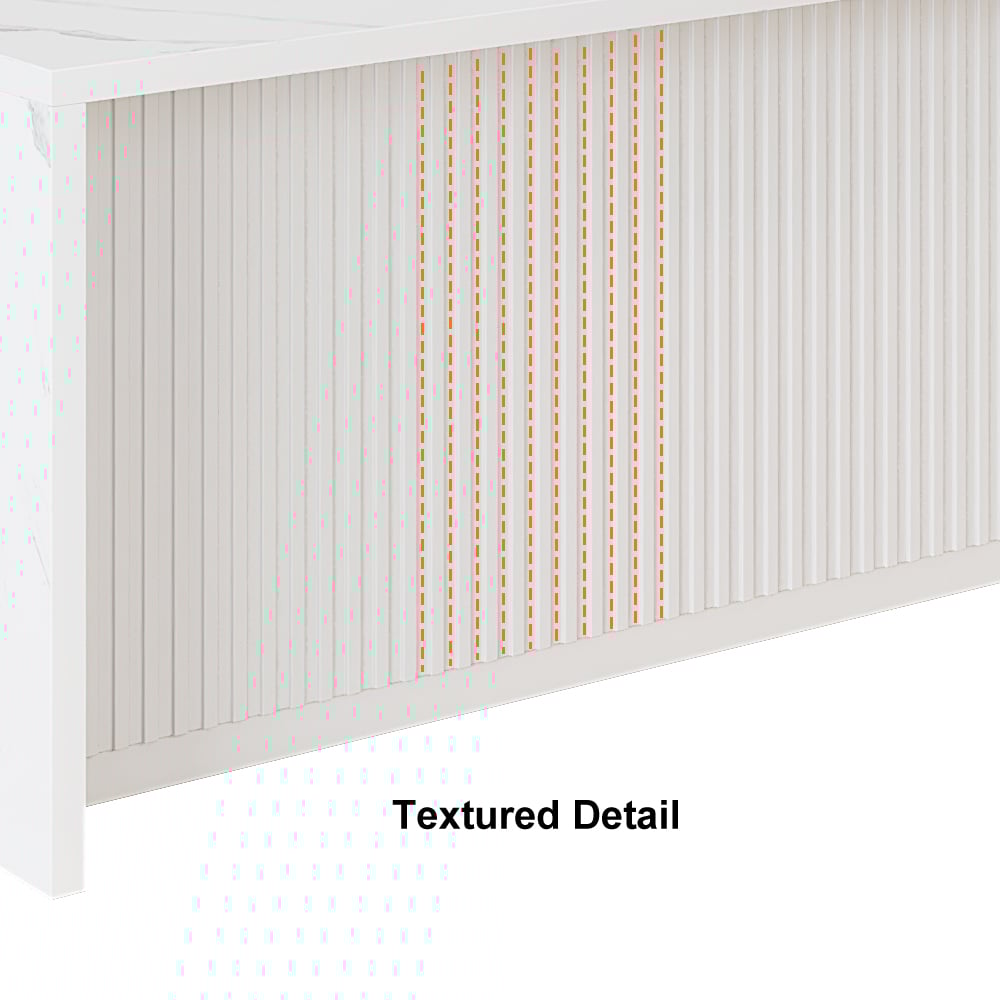 HMR Kitchen Island with Storage - White, 72“/1830mm, Sintered Stone
