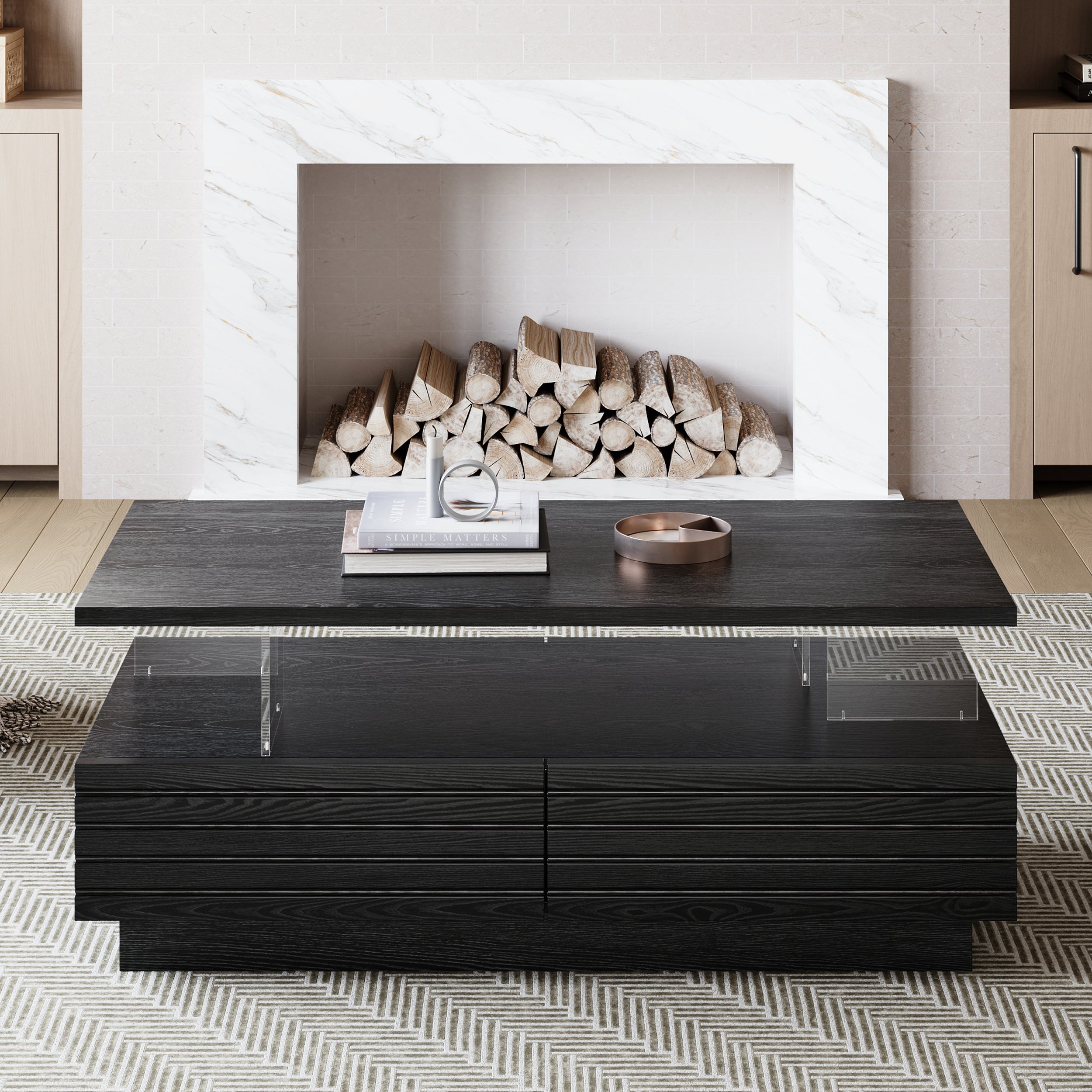 HMR - Lumoe LED Lights TV Stand & Coffee Table Set
